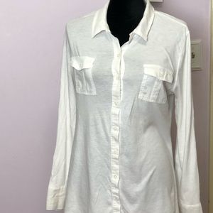 Old Navy White Button Down Long Sleeve Shirt